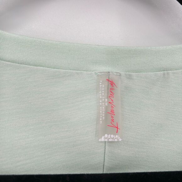 FREE PEOPLE Movement Mint Green Ruched Light Long Sleeve Athletic Top Medium - Picture 8 of 9